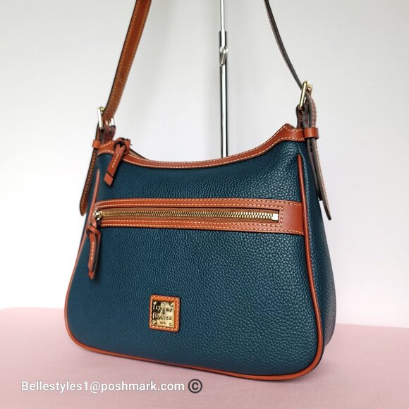 DOONEY & BOURKE Pebbled Grain Leather Presley Crossbody Bag- Teal color⭐ - Picture 4 of 16